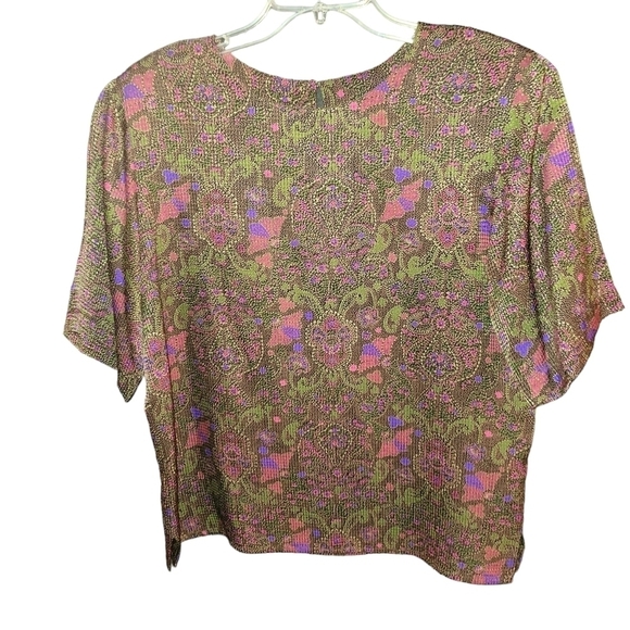 Vintage Anne Klein II Blouse 12, Skirt 12P 100% Silk lined 12 Multiple Colors - Picture 4 of 6